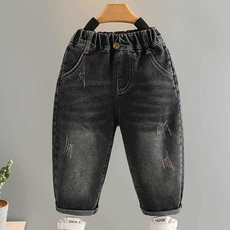 

Джинсовые брюки для мальчиков, мешковатые брюки с широкими штанинами, джинсовая одежда для подростков, одежда для детей 4, 5, 7, 8, 9, 10, 12 лет, весна-осень