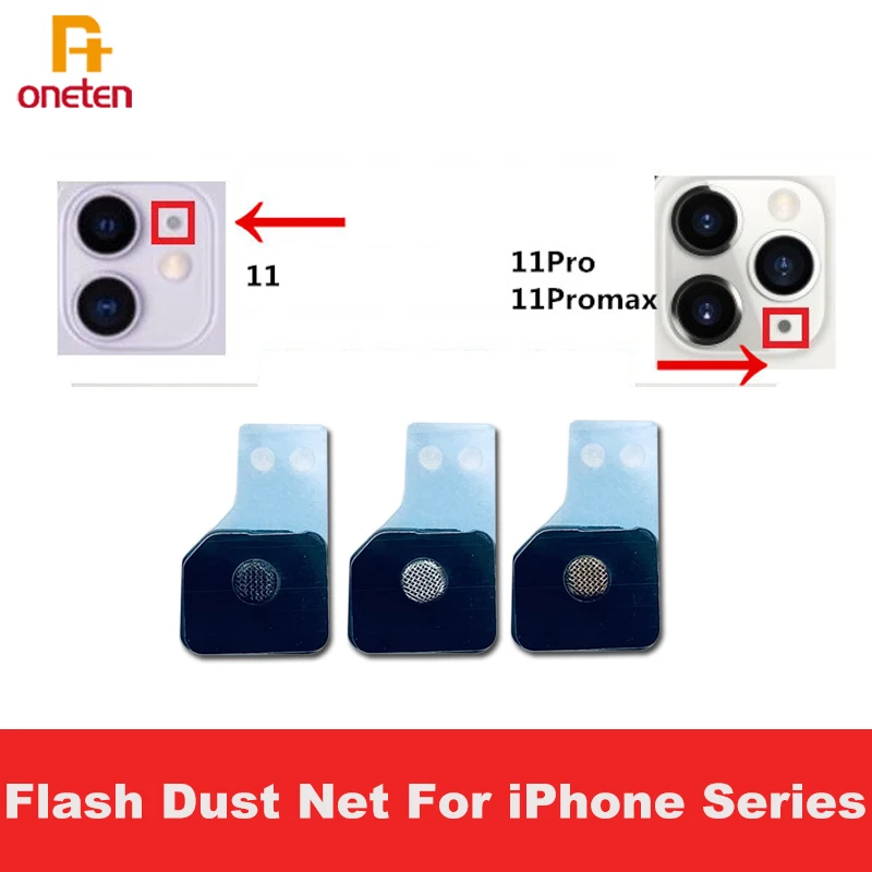 

10Pcs Flash Dust Net For iPhone 13 12 11 Pro MAX Anti Dust Mesh Rear Cover Camera Flash Light Microphone Net Phone Replace Parts