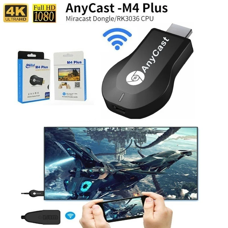 Anycast M4 PLUS 1080P беспроводной HD портативный медиаплеер Streamer Wifi HDMI-совместимый