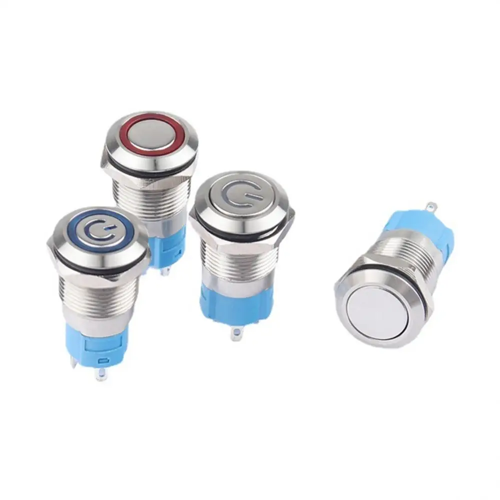 Светодиодная металлическая кнопка 12 мм яркий выключатель питания двигателя