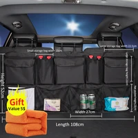 auto storage organizer car trunk bag universal large capacity backseat storage bag trunk cargo mesh holder storage pocket
