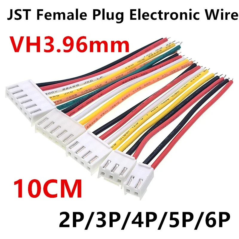 10 шт. 22AWG VH3.96 кабель JST VH 3 96 мм односторонний гнездовой разъем для корпуса