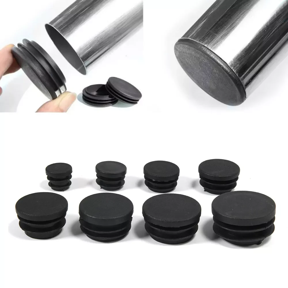 

10Pcs Black Plastic Furniture Leg Plug Blanking End Cap Bung for Round Pipe Tube Hot-selling Desk Chair