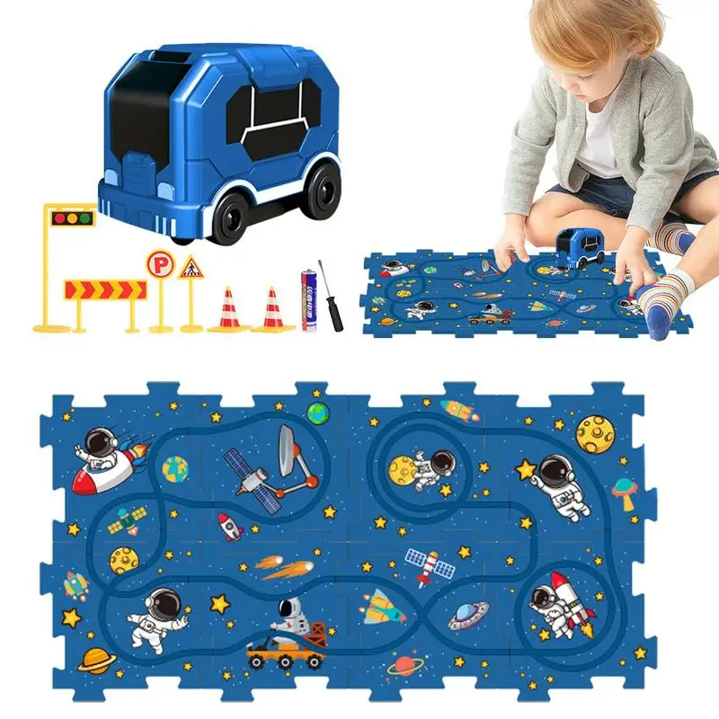 

Car Track Building Toys Puzzle Track Car Toy Electric Reusable Rail Building Toys For Boys Girls Birthday Gift
