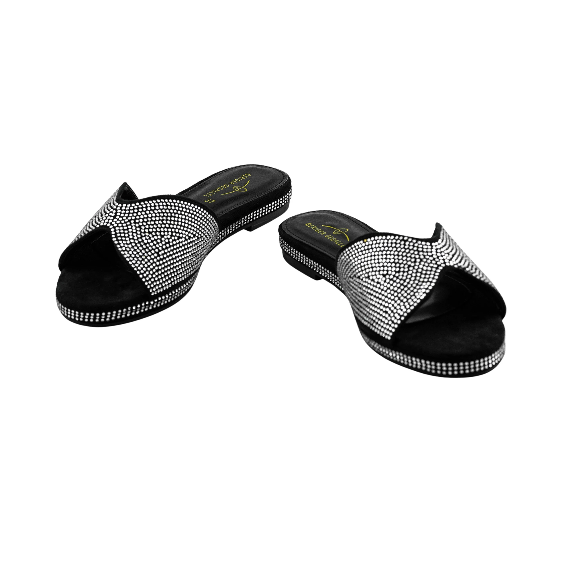 Shiny Women Shoes for Lady 2023 Adult Slippers Comfy Flats Bling Bling Rhinestone Silvery Gold Blue Red Walking Flat Slippers