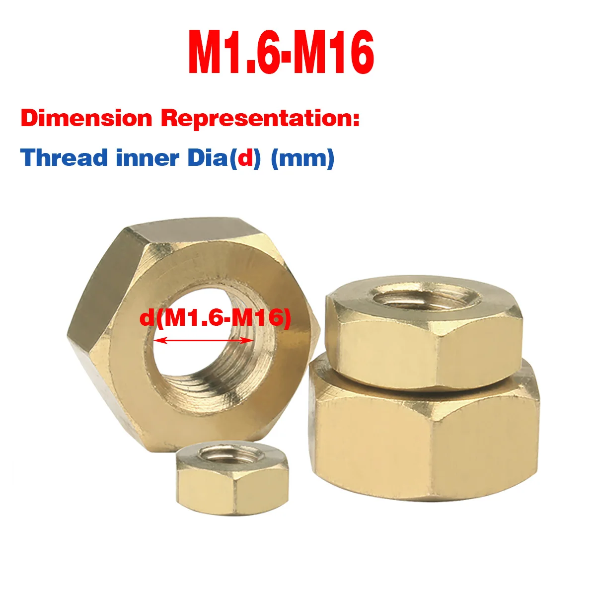 Латунная гайка/Шестигранная винтовая крышка M2M3M4M5M6-M12