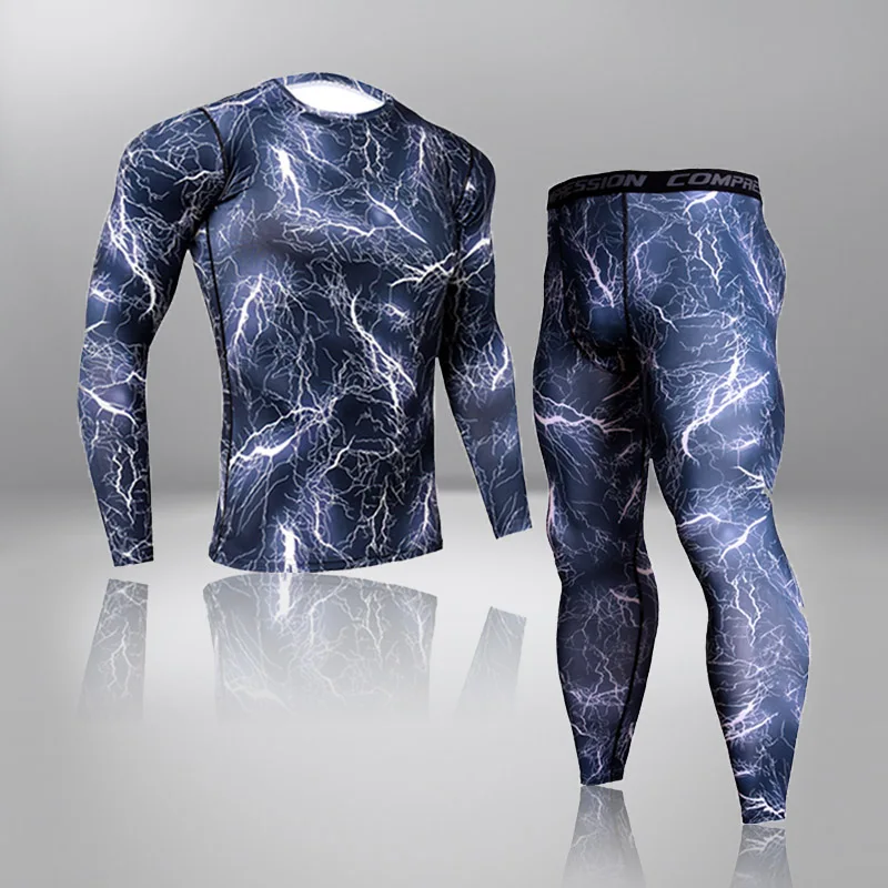 

Quick-drying Trousers 2 Piece Sports Tights Men's Stretch Compression Running Pants Bottoming Breathable Fitness Pants Training