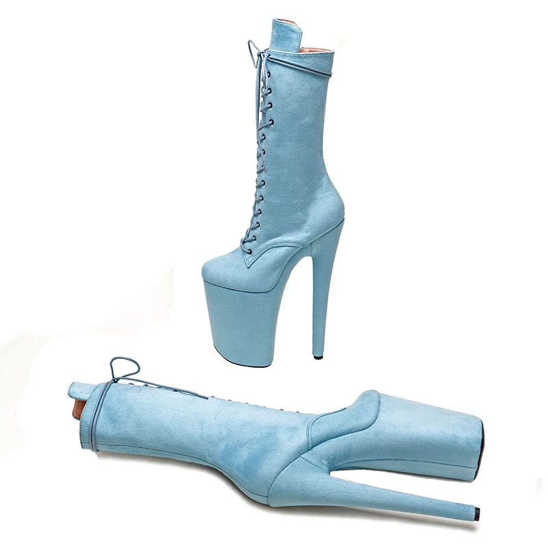 Leecabe  23CM/9inches Suede   Pole dance shoes High Heels Pole Dance boot