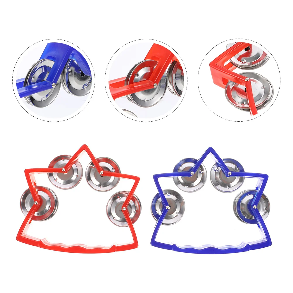 

Tambourine Hand Drum Toy Percussion Musical Kids Instrument Bell Handheld Jingles Instruments Row Toddler Rhythm Plastic Single