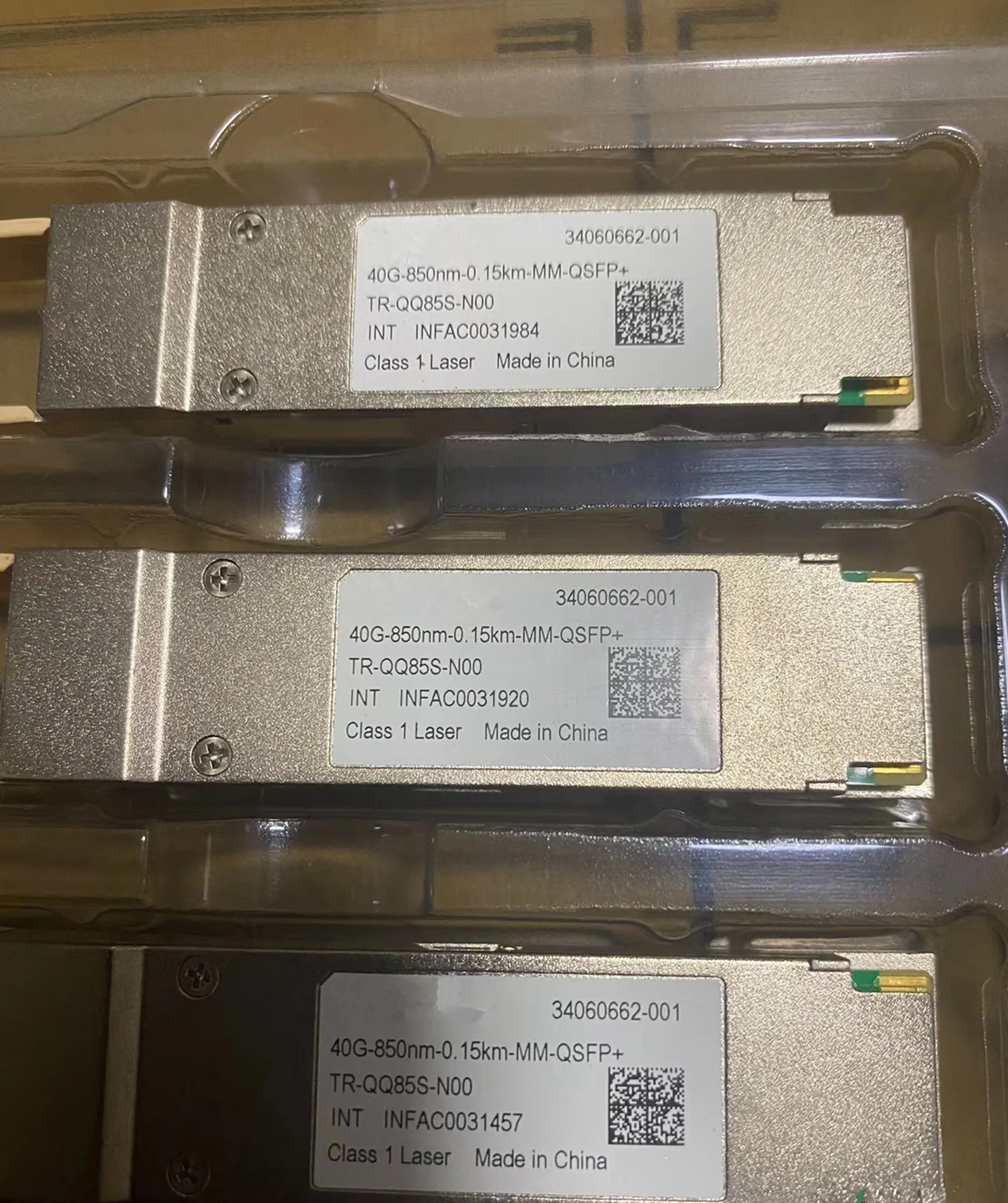 40G QSFP Optical Fiber Module H-ua Wei/34060662-001 FTL410QE3C-HU TR-QQ85S-N00 40G-850NM-0.15KM-MM-QSFP+/QSFP 850NM 40GB module