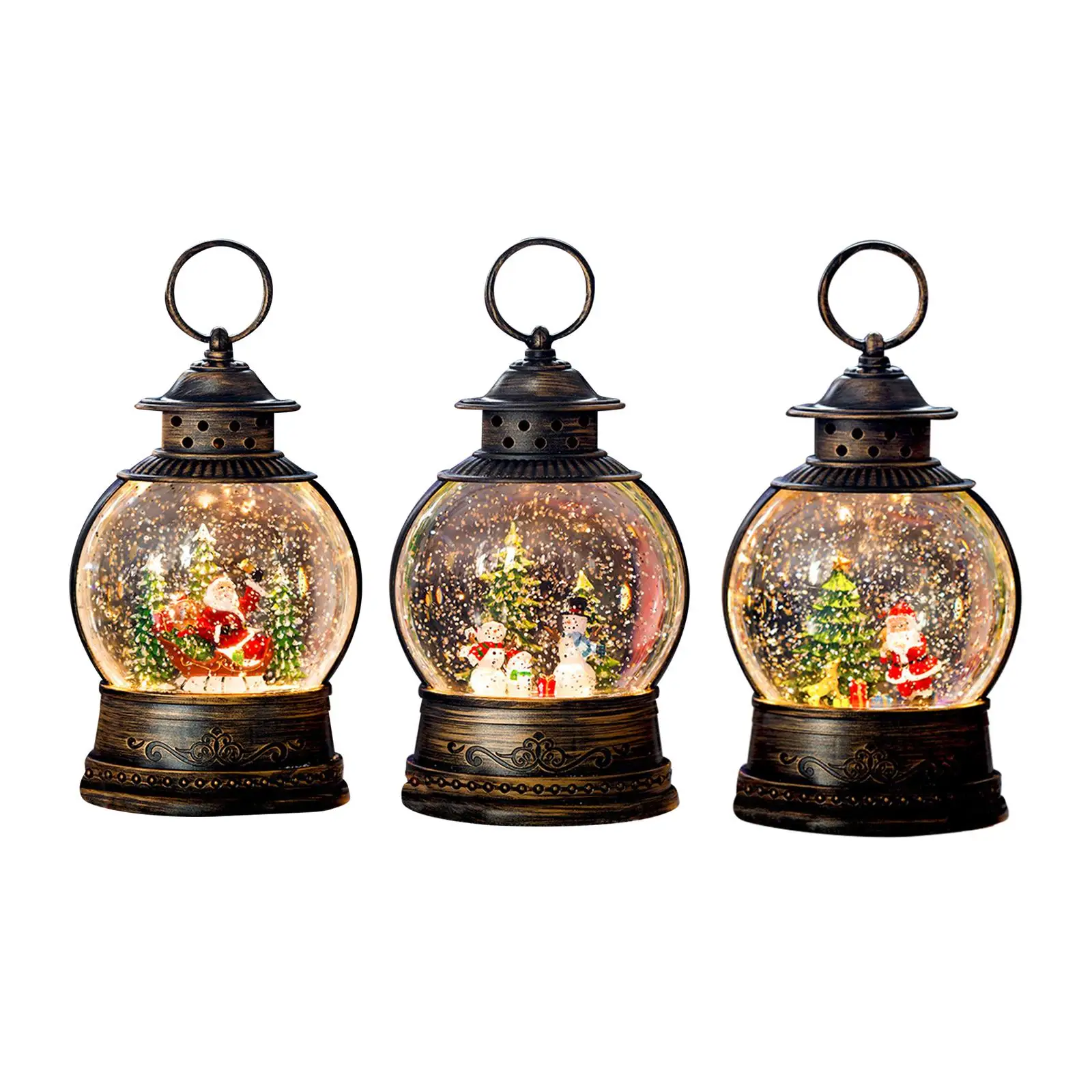 

Musical Snow Lamp Christmas Xmas Decor Holiday Party Gifts Height 8inch