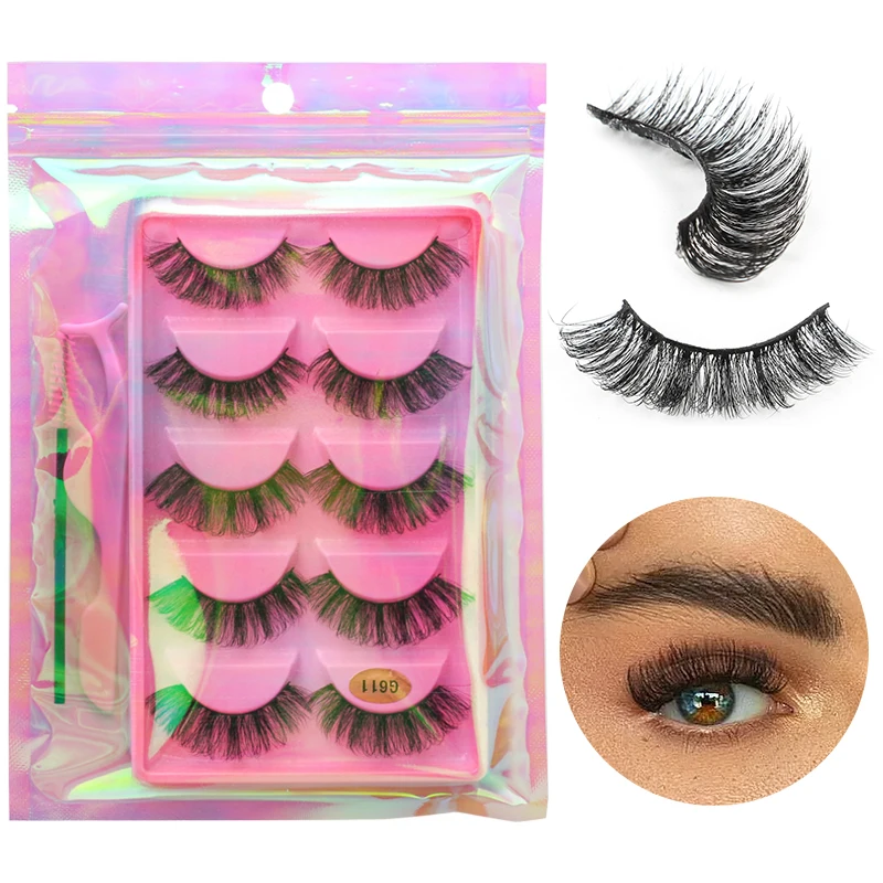 

5 Pairs 3D Mink False Eyelashes Handmade Fluffy Soft Natural Eye Lash Extension Reusable Lashes False Eyelashes Makeup Maquiage