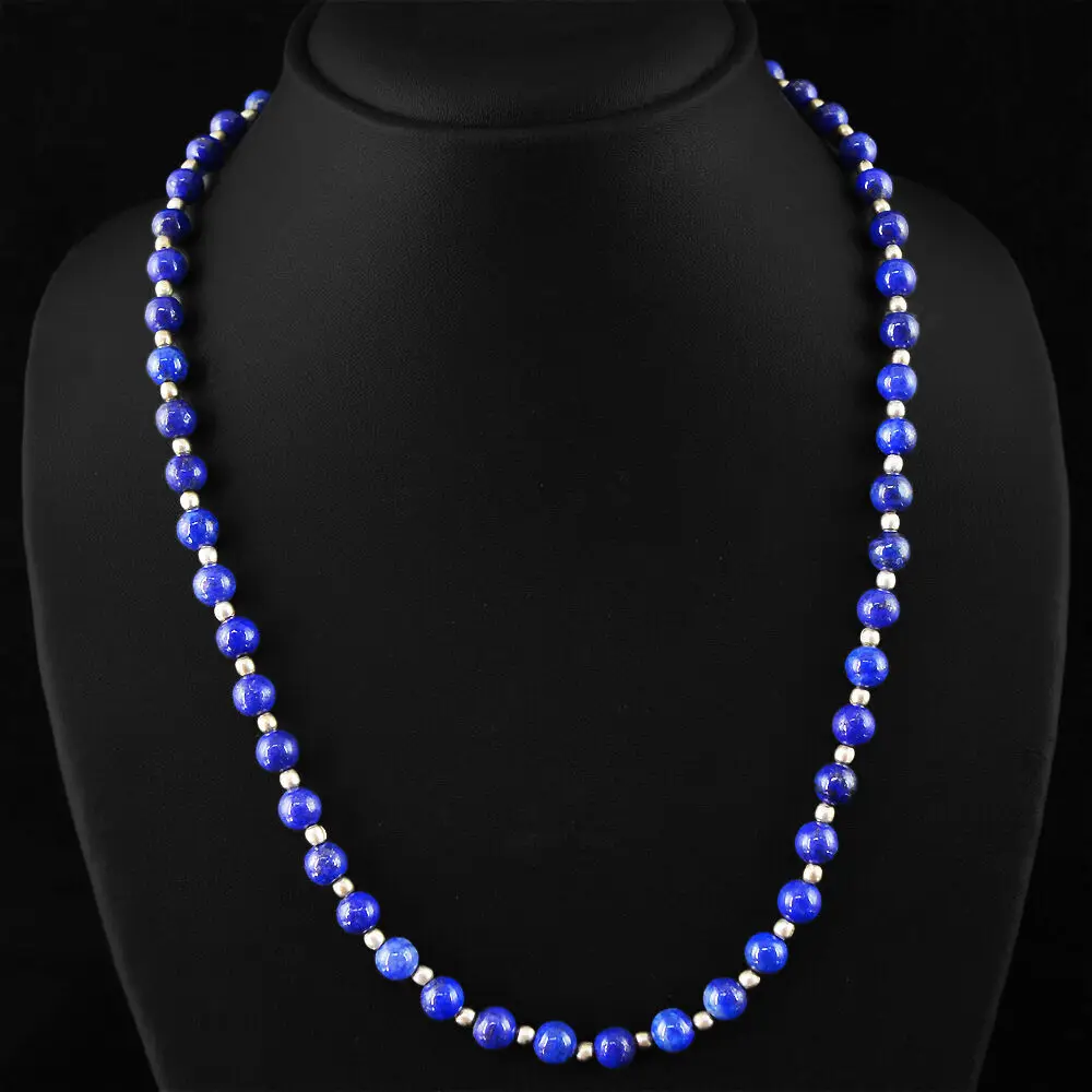 

Модное ожерелье из натурального драгоценного камня 6 мм с круглой бусиной синего лазурита 16-25 дюймов