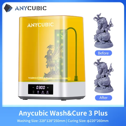 ANYCUBIC Wash & Cure 3 Plus стиральная машина для отверждения большого объема для SLA LCD смолы 3D принтер чистящий Размер 228*128*250 мм