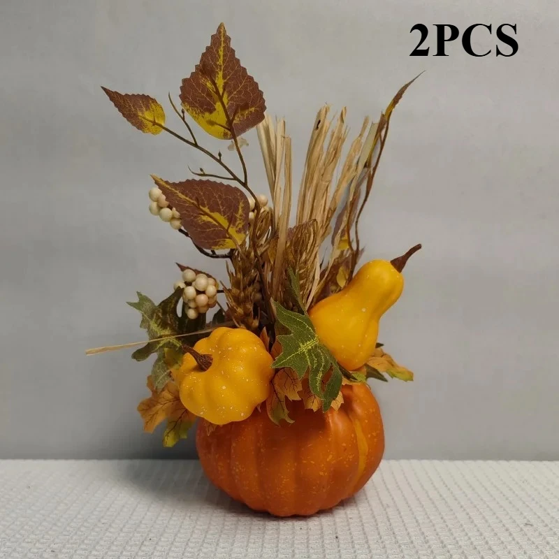 Искусственные тыквы и листья из полиэстера