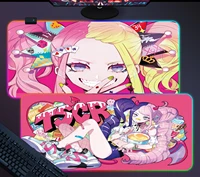 devil girl ins genshin rgb lighted mousemadmouse pad large waterproof mousepad gaming accessoroes laptop gamer keyboard desk mat