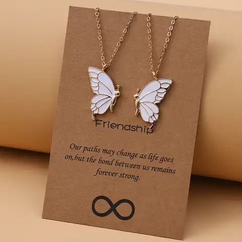 1 пара, красивые ожерелья с подвеской в виде бабочки для женщин и девочек, специальный подарок для мамы и дочки, изящные цепочки, Чокеры для с...