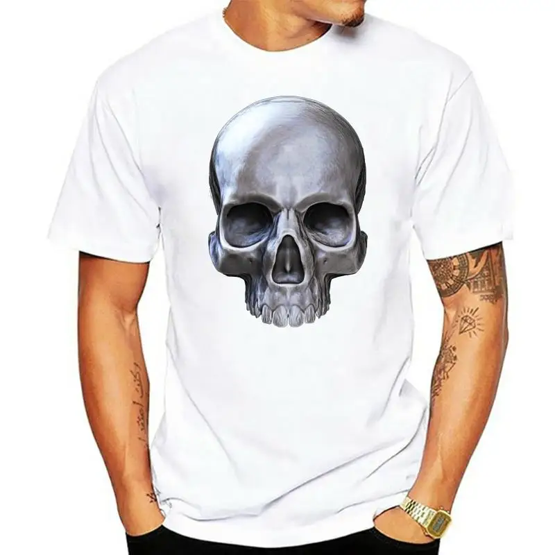 

Biker T Shirt For Men Punk Skull T-Shirt Awesome Design 3D Digital Death Skull Tshirt Hip Hop Pop Metal Band Tee Shirts