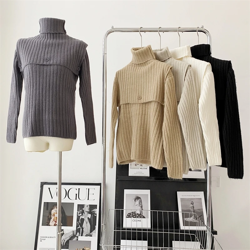 

Водолазка женская однотонная с длинным рукавом, на осень/зиму