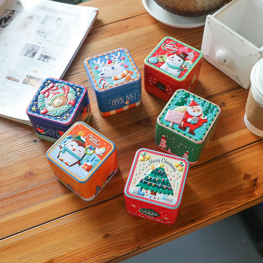 

1 Pc Christmas Candy Box Multifunctional Cube Shape Storage Tank for Wedding Party