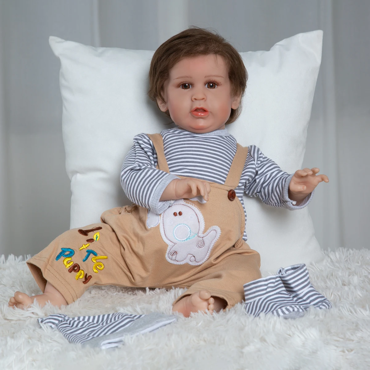 

22 Inch 55 cm Reborn Baby Dolls Lifelike Newborn Baby Dolls Handsome Cloth Body Toys Boy For Children's Day Gifts Toys Gifts
