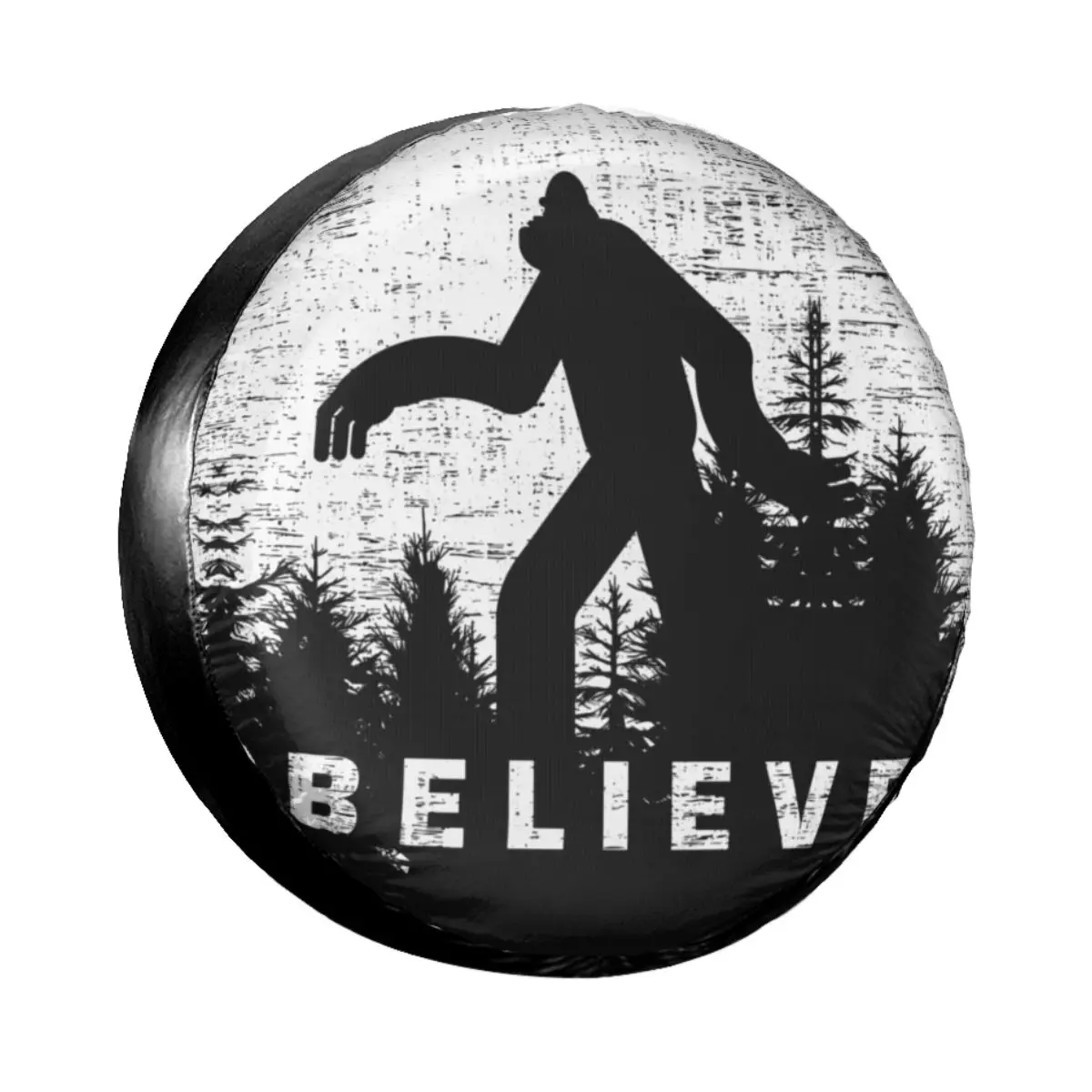 

Halloween Bigfoot Believe Spare Tire Cover Bag Pouch for Jeep Mitsubishi Camping Adventure Car Wheel Covers 14" 15" 16" 17" Inch