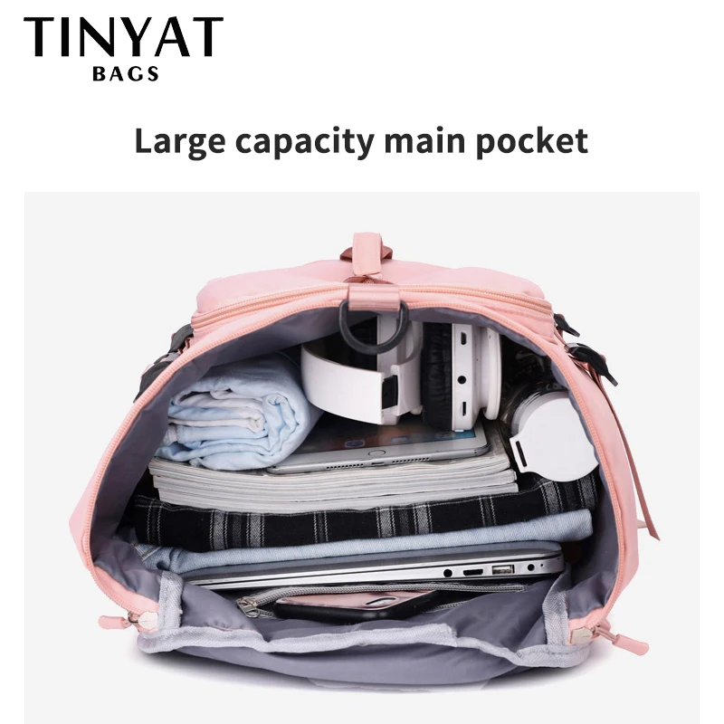TINYAT Большая вместительная Женская дорожная сумка повседневный дорожный рюкзак