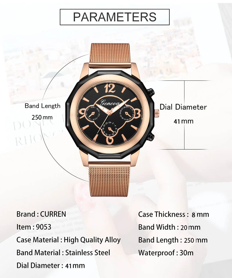 2023 New Hot Selling Casual Simple Six Needle Ultra Thin Luminous Dial for Women's Quartz Mesh Band Watch Holiday Luxury Gift