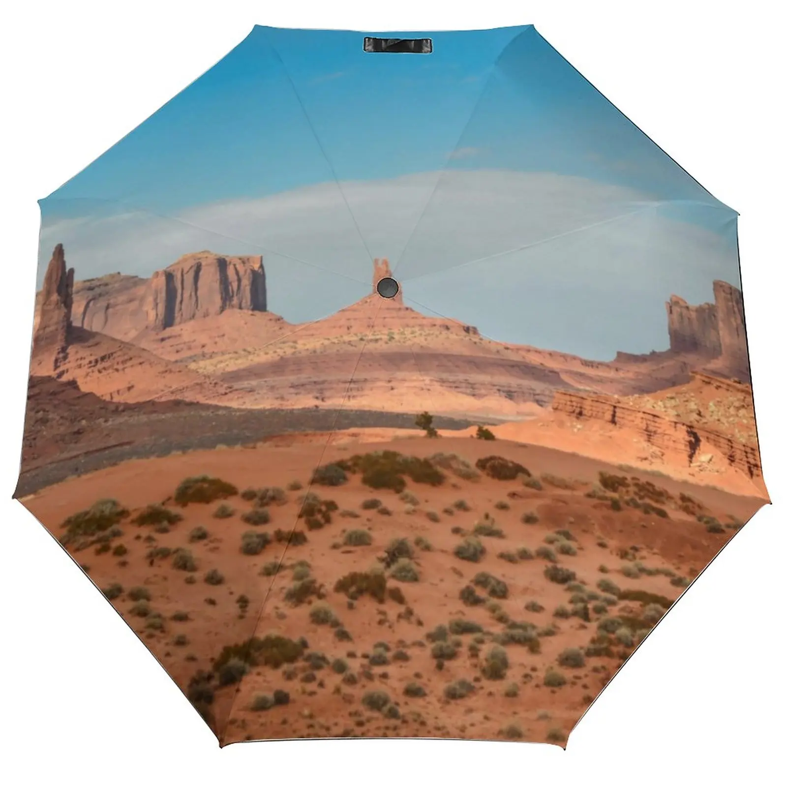 

Автоматический зонт с 8 ребрами в западном стиле, зонтик от солнца и дождя с принтом синего неба, чёрное пальто, легкие зонтики для мужчин и женщин