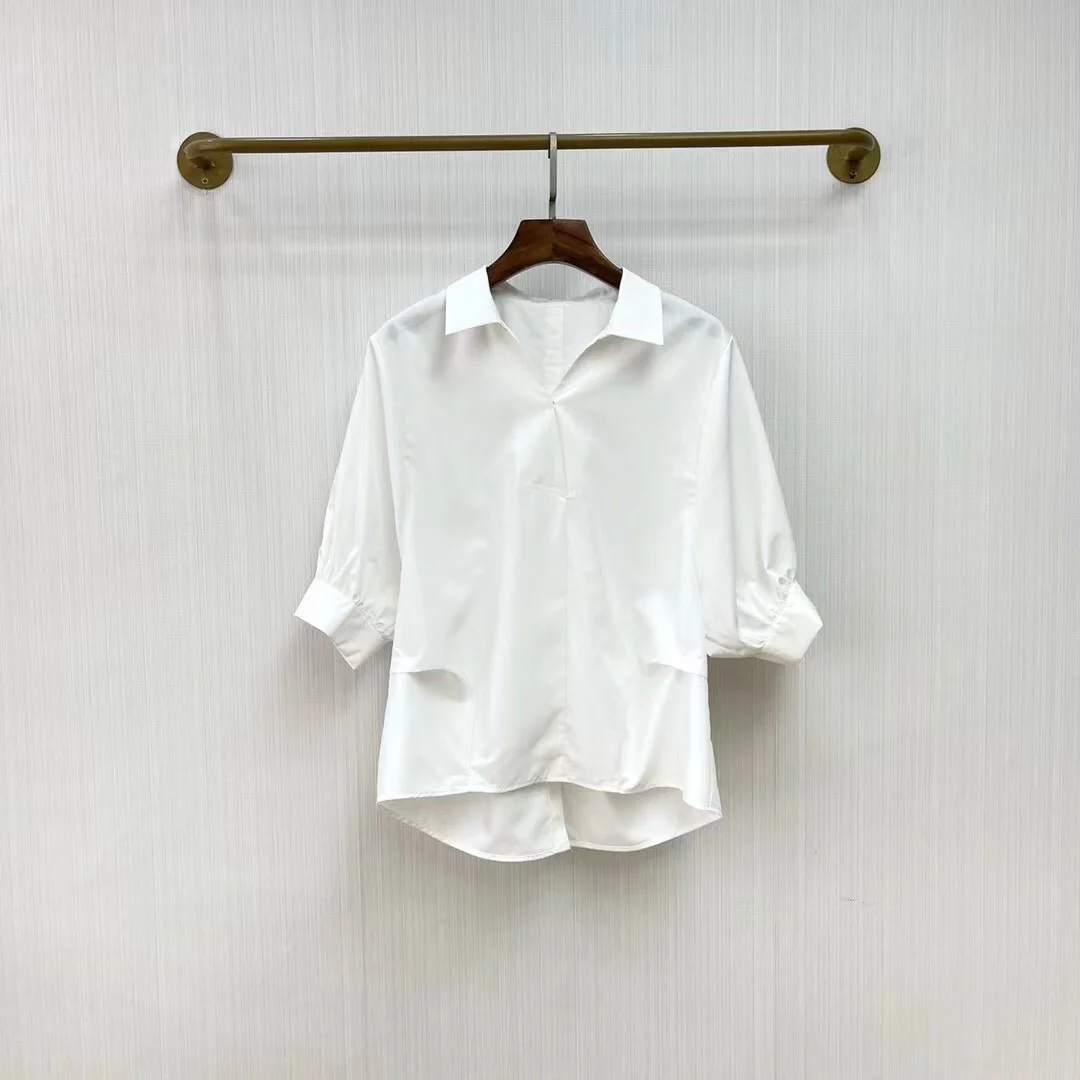 

Плиссированная рубашка-годе на талии с пуговицами сзади, дизайнерская Повседневная мода, лето 2023, новый стиль 0316