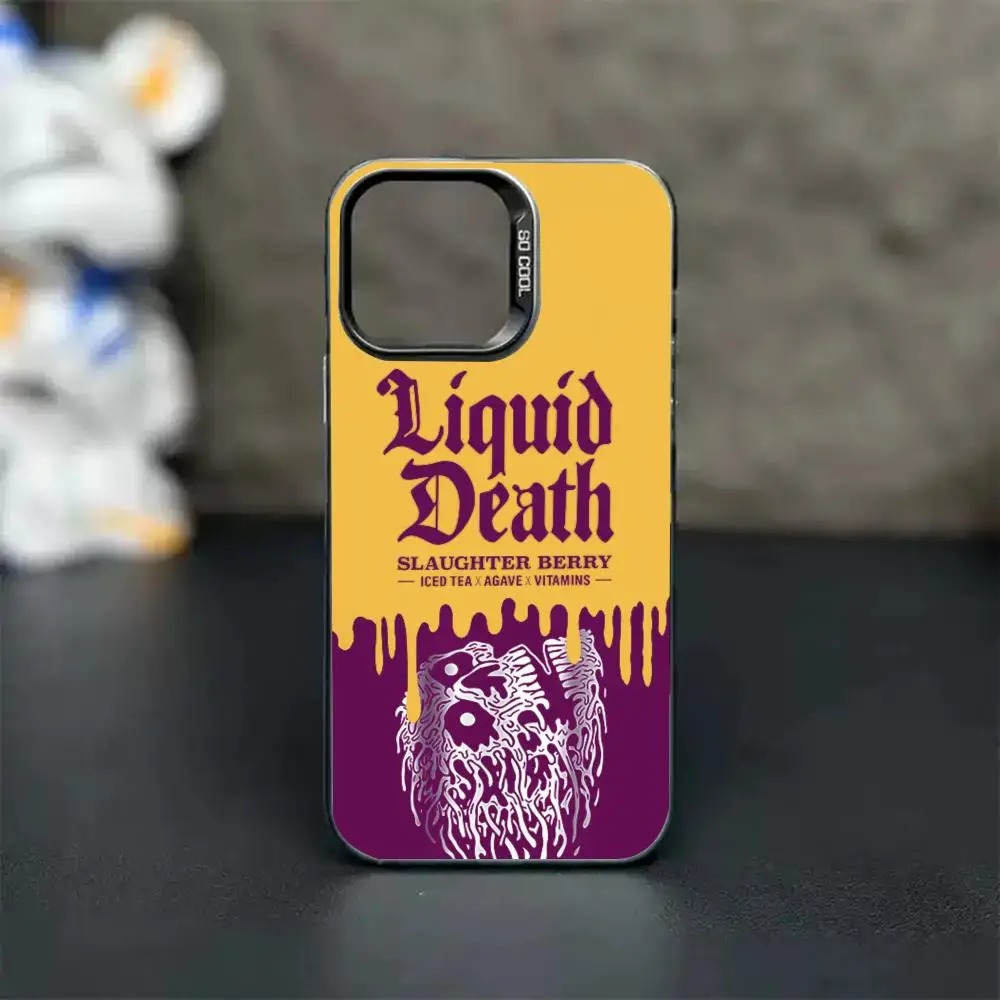 Фото Чехол для телефона Liquid Death, серебристый корпус, для iPhone 18, 17, 16, 15, 14, 13, 12, 11 Pro Max Plus №1