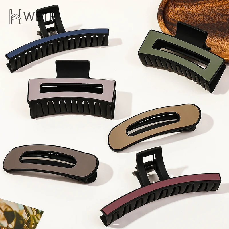 Модная новая матовая большая заколка для волос, женская заколка-пряжка ...