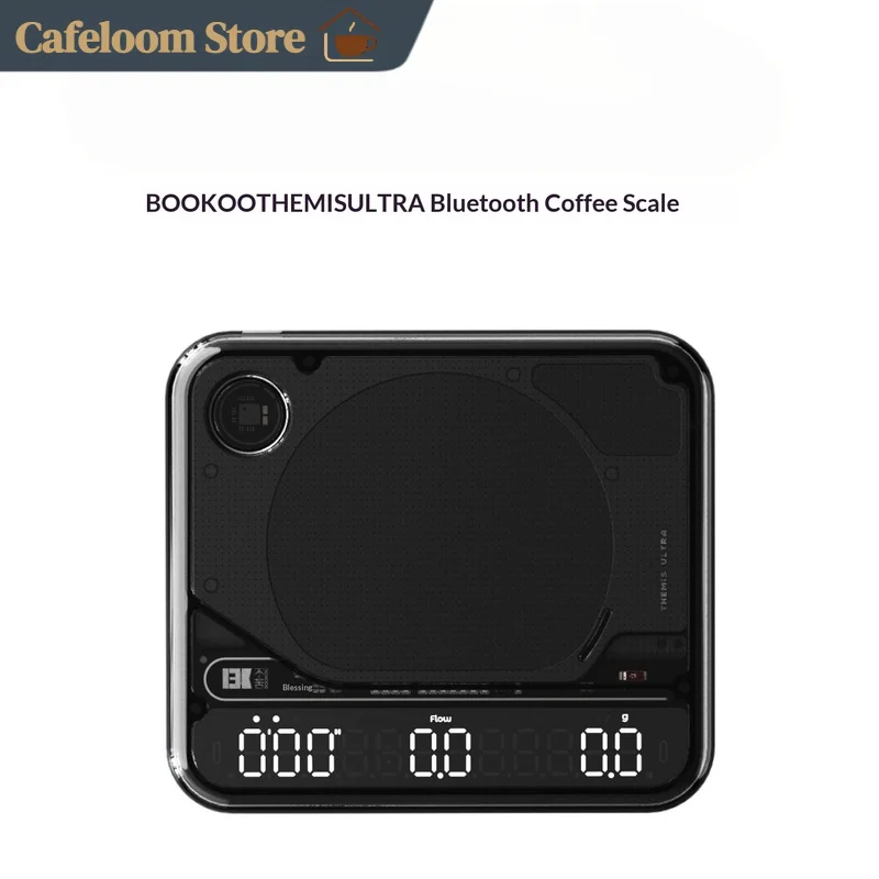 Фото Кофейные весы BOOKOO Themis Ultra Digital, полностью водонепроницаемые, Bluetooth, с таймером, черные, для эспрессо и пуровера №1