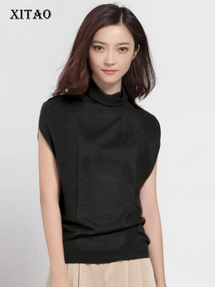 

XITAO, шерстяные мягкие эластичные свитера, пуловеры, водолазка с коротким рукавом, Осенний женский кашемировый свитер, женские брендовые Джемперы, HHB-002