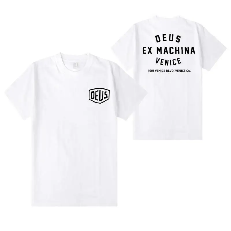 2025 Summer pure cotton Short Sleeve T-Shirt DEUS EX MACHINA Gym Clothing Fashion Tees Sports letter printing graph T shirt Y2K