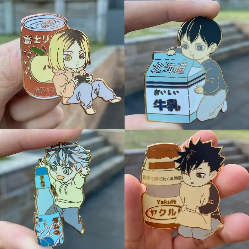 Заколки с твердой эмалью Bokuto для волейбольных мальчиков | Милый аниме-декор