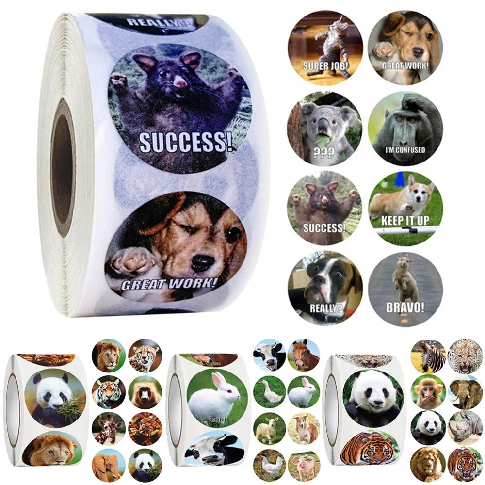 

100-500pcs Animal Reward Stickers for Kids Classic Toys Stickers Teacher Fun Motivational Incentive Children Stationery Stickers