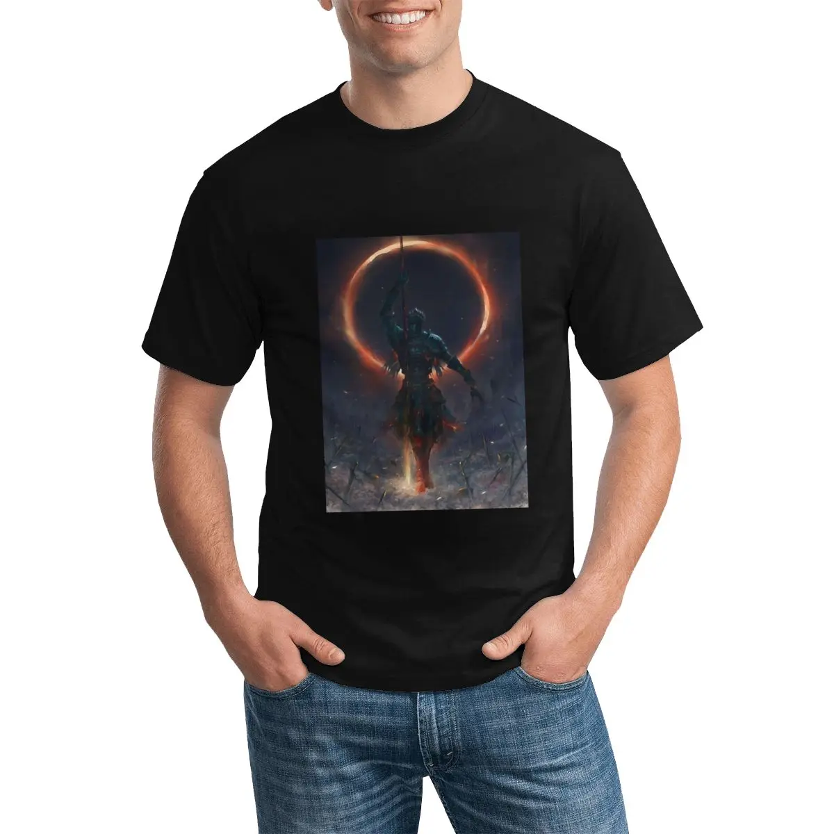 

Knight Dark Souls Cinder Vintage T-Shirts Man Video Game Character Awesome T-Shirt Crewneck Premium Tshirt