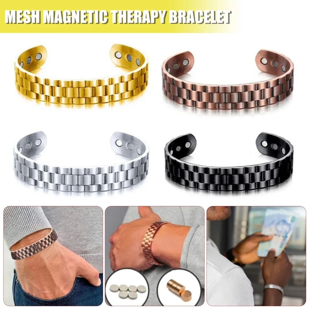 

1 Pc 4 Colors Energy Magnetic Therapy Bracelet Bangle Lymphatic Drainage Therapeutic for Men Fashion Health Care Jewelry