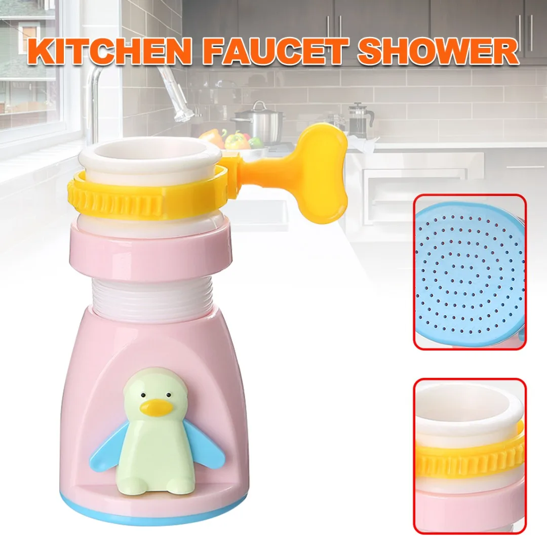 

1pc Swivel Penguin Shower Head Retractable Foldable Splash-proof Water Tap 360 Degree Adjustment Household Kitchen Faucet Nozzle