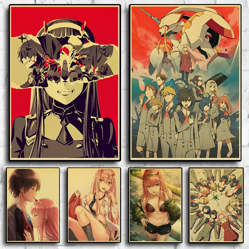 Japanese classic anime DARLING in the FRANXX retro style posters Canvas Painting Wall Art home Decoration posters z380