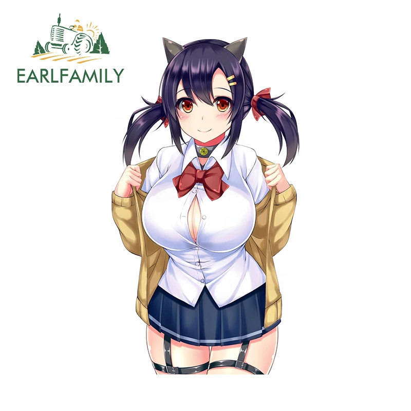 

EARLFAMILY 13 см x 7,24 см для девушек с двойным конским хвостом стая Защита от царапин Водонепроницаемая наклейка на лобовое стекло Автомобильная э...