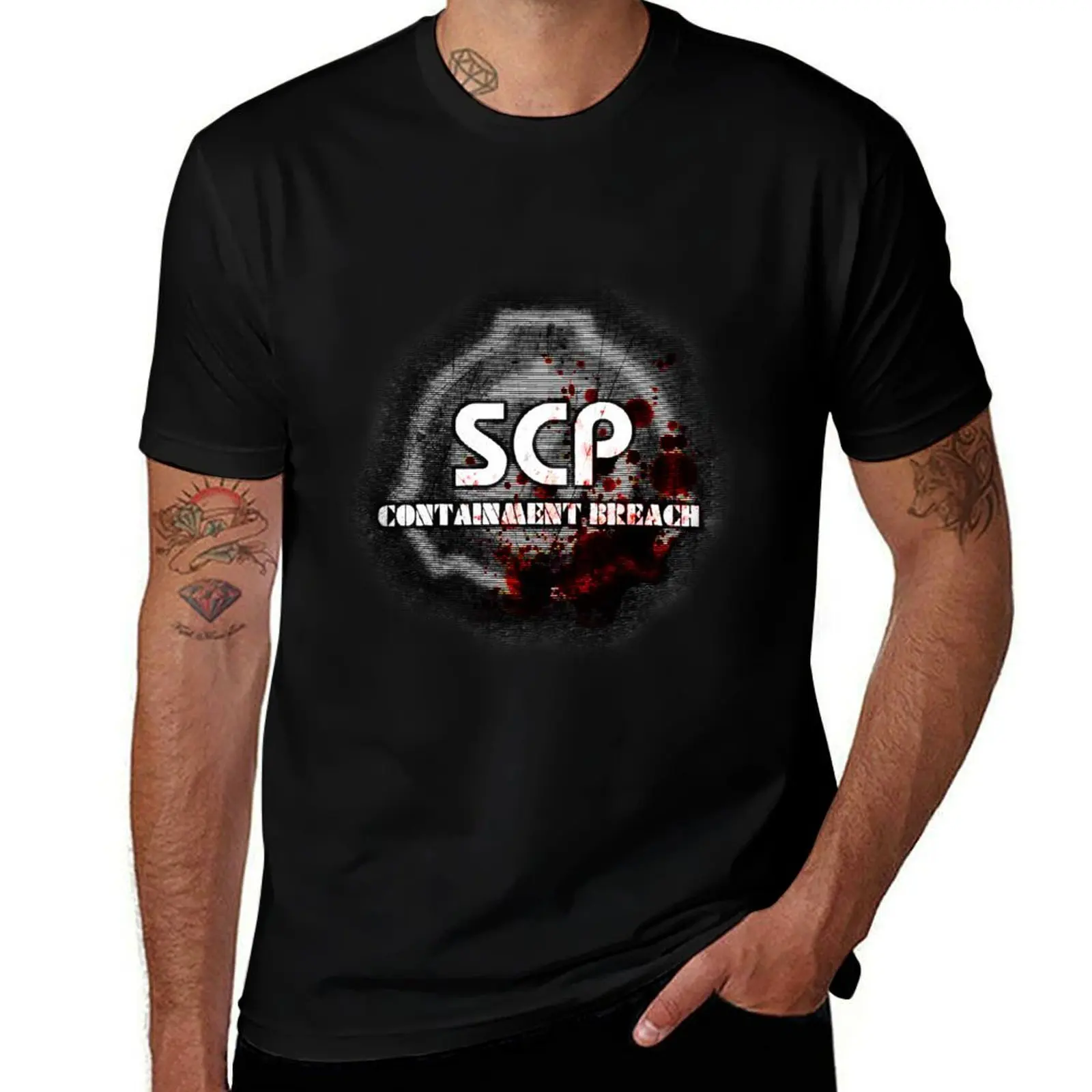 Фото Футболка с логотипом SCP Containment Breach, футболка ко Дню Благодарения №1