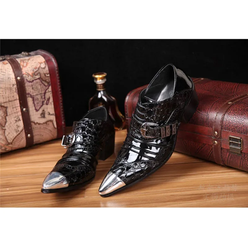 

Mens patent leather black shoes crocodile high heels handmade italian mens shoes mariage dress wedding 2022 oxford shoes men