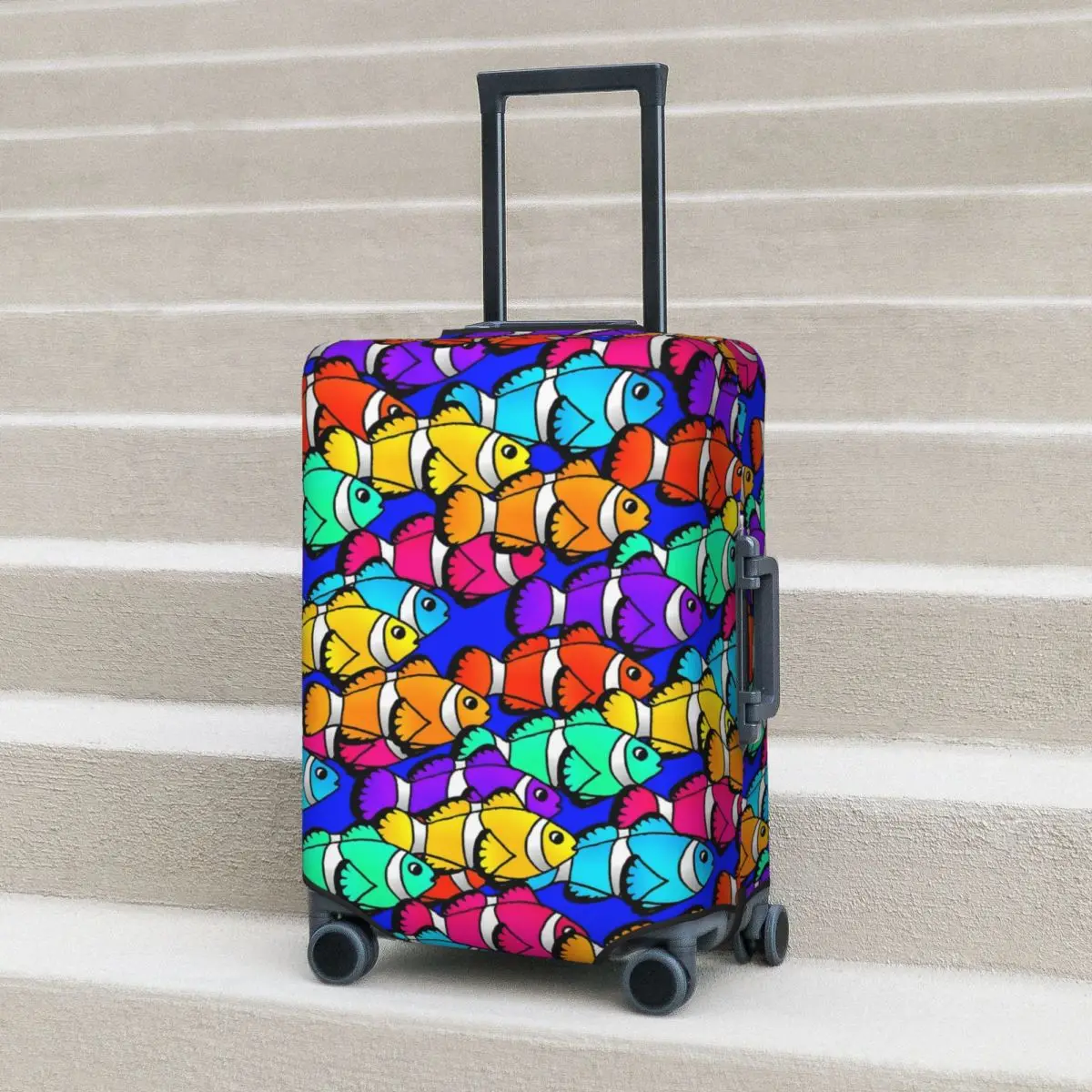 

Tropical Marine Suitcase Cover Rainbow Clownfish Cruise Trip Protector Vacation Elastic Luggage Accesories