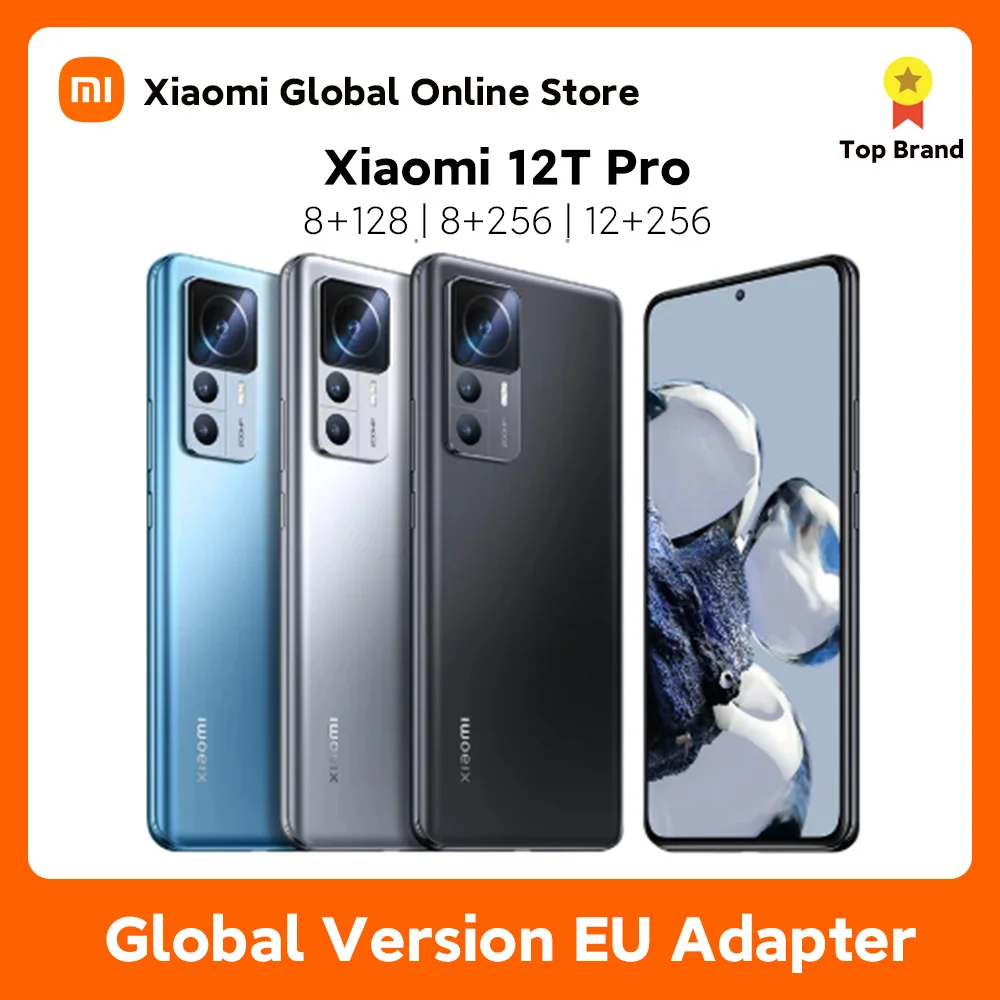 

Global Version Xiaomi 12T Pro Smartphone 8/12GB+256GB Snapdragon 8+ Gen 1 200MP Camera 120Hz Display 120W Charge