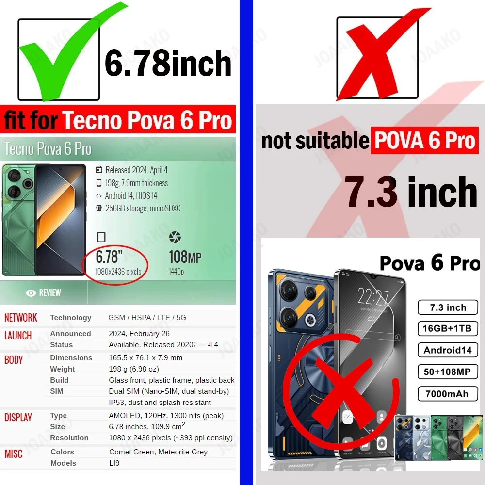 Чехол с откидной подставкой для Tecno Pova 6 Pro 78 дюйма искусственный кольцевой