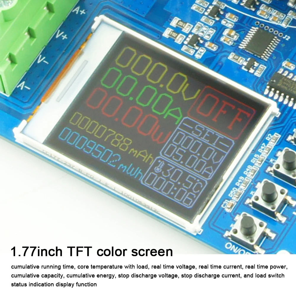 150 Вт 10 А электронная нагрузка 1 77 дюйма TFT дисплей измеритель напряжения и