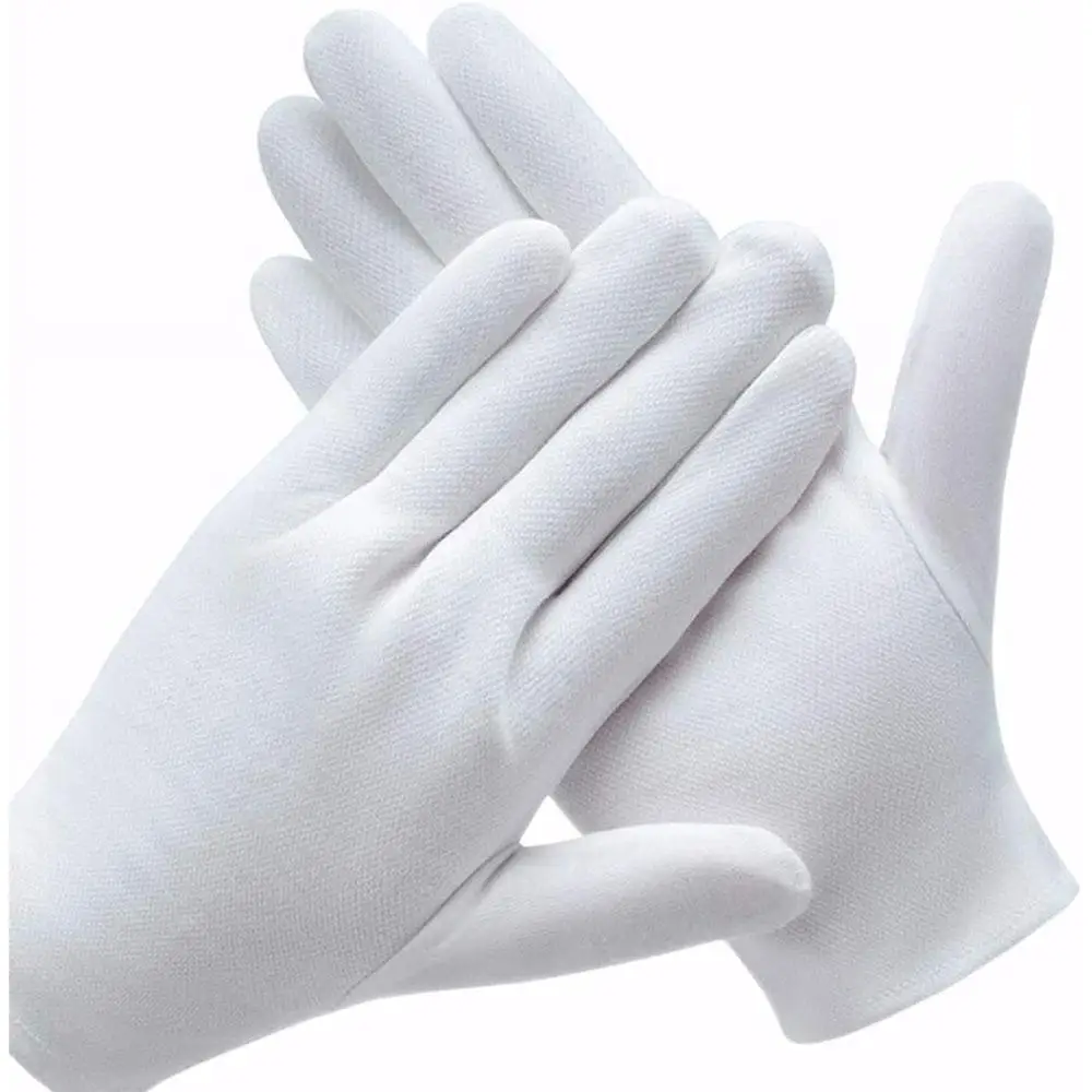 

White Cotton Work Gloves Practical White Cotton Gloves Universal Durable Inspection Gloves Ceremonial Gloves
