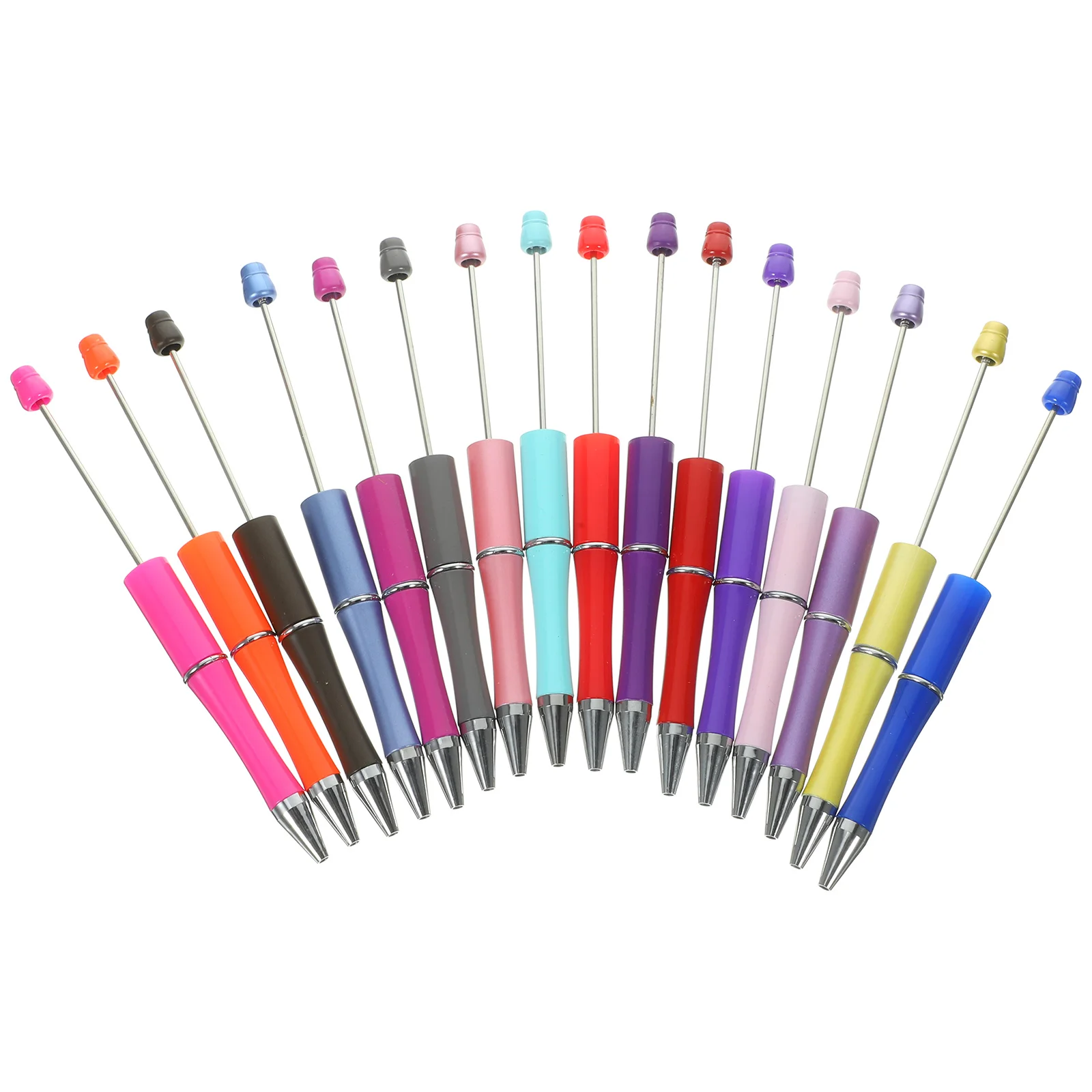 

16pcs Beadable Pen Beaded Pen Ballpoint Pen Plastic Crafting Pen For Rewards Plastic Bead Pen